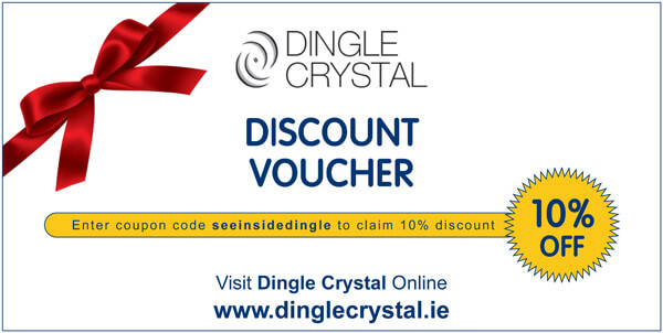 Dingle-Crystal-Online-Discount-Voucher for ten percent off orders on www.dinglecrystal.ie